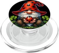 Ladybug Gnome Women With Shamrock Decor For Nature Lover PopSockets PopGrip per MagSafe