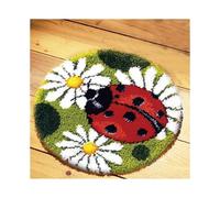 Ladybug Latch Hook Kits Rug Making Kits DIY with Printed Canvas Pattern 20" X 20"