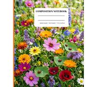 Ladybug Wildflower Meadow Composition Notebook: Wide Ruled Journal, 120 Pages, 7.5 x 9.25 in, Cute Ladybugs and Vibrant Summer Floral Garden Cover Design for School, College, and Nature Lovers