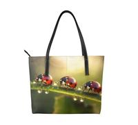 Ladybugs - Borsa a mano in pelle vegana da donna, con gocce d'acqua, con manico superiore, grande borsa a tracolla per tutti i giorni, lavoro e viaggi