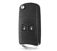 LadyCent Chiave a Distanza modificata Pieghevole a 2 Pulsanti Flip Shell Case FOB per Chiave a Distanza, per Jeep Compass Wrangler Patriot, 2 Pulsanti