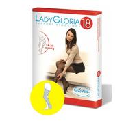 Gloria Med - Calze autoreggenti LadyGloria 18 - Punta aperta 140 den - Taglia 4 Daino