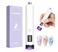 LadyMisty Lampada UV per unghie in gel, lampada UV piccola con occhio di | Timer 20S/60S, display LCD, ricaricabile, portatile, protezione per gli occhi, mini lampada UV per unghie in gel