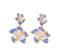 Lady's Double-layered Flower Earrings, Bold and Flowing Drop-style Earrings, Unique Jewelry and Charming Accessories for Parties