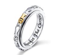 Ladytree Spinner Fidget Anello in argento Sterling per pollice da donna anello ansia placcato platino preoccupazione sollievo dallo stress Basta respirare noia ADHD autismo anelli Boho gioielli regalo