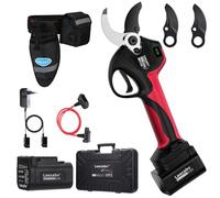 Laecabv 40mm Forbici Potatura a Batteria, Forbice Potatura a Batteria Professionali,2 Batterie di Litio da 2.5Ah, Taglio Progressivo, Forbici Potatura Elettriche da Cesoie Olivo Vigneto (LA40S-1BKRD)