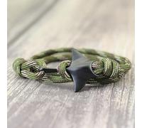 LAECCO Pulsera de Cuero Hombre Manta Ajustable Pulsera hecha a Mano Multicapa Aventura al AIRE Libre Paracord Braclet Beach Surf Braslet Lucky Fabic Brazalete