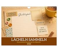Lächeln sammeln - Dein persönlicher Glückskalender zum Mitgestalten (Wandkalender 2026 DIN A4 quer), CALVENDO Monatskalender: Dein Glückstagebuch - Ein Kalender zum Mitgestalten