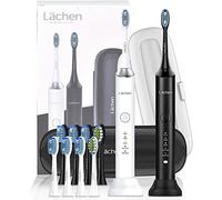 Lächen Spazzolino elettrico a doppia confezione RM-H9, con 2 manipolo spazzolino sonico e 2 custodia da viaggio, 5 modalità con 10 testine di ricambio, bianco e nero