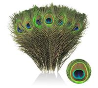 laeeyin 20 piume di pavone naturali, 25-30 cm, belle piume per occhi, per fai da te, decorazioni per orecchini fai da te, matrimoni, acchiappasogni, piume per capelli