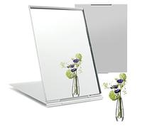 laeeyin Specchio da viaggio tascabile, piccolo specchio cosmetico, pieghevole, ultra sottile e durevole, adatto per viaggi, ufficio, rasatura, campeggio e trucco (1 pezzo, 20,3 x 14 cm)