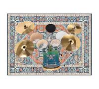 Laegnfho Tappeto per Batteria, Tappetino per Batteria Antiscivolo, Drum Tappeto Insonorizzato per Batterie Elettroniche Rullante Acustica Snare Drum Grancassa Strumenti Musicali 120 x 80 cm