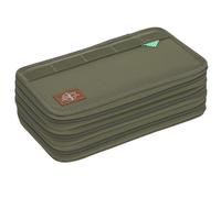 LÄSSIG Astuccio per matite per bambini Astuccio per matite Porta penne Organizer con pennarelli per scula 20 pezzi/School Triple Pencil Case Unique olive