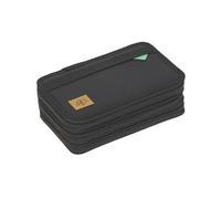 LÄSSIG Astuccio per matite per bambini Astuccio per matite Porta penne Organizer con pennarelli per scula 20 pezzi/School Triple Pencil Case Unique black