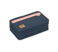 Lässig Astuccio Slim Unique a 3 scomparti con penne incluse blu navy | Per la scuola, con numerosi scomparti per il materiale scolastico