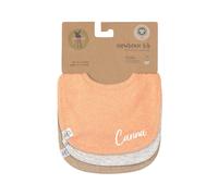 Lässig Bavaglini Apricot Grigio Beige Set da 3 – opzionale con nome – Senza personalizzazione
