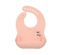 LÄSSIG Bavaglino in silicone per bambini Bavaglino per bambini con vassoio di raccolta lavabile in lavastoviglie/Happy Fruits Cherry
