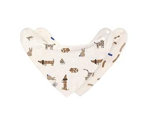 LÄSSIG Bavaglino sciarpa triangolare 2 pezzi. Bottone a pressione reversibile in cotone biologico/Baby Bandana Little Mateys royal blue