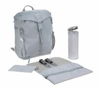 LÄSSIG Zaino fasciatoio borsa per pannolini con fasciatoio zaino da trekking attacco per carrozzina portabiberon Prodotto in modo sostenibile/Outdoor Backpack grey, grigio