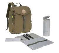 LÄSSIG Zaino fasciatoio borsa per pannolini con fasciatoio zaino da trekking attacco per carrozzina portabiberon Prodotto in modo sostenibile/Outdoor Backpack olive, oliva