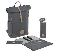 LÄSSIG Zaino fasciatoio Borsa fasciatoio con fasciatoio, attacco per carrozzina, portabiberon Prodotto in modo sostenibile/Rolltop Backpack antracite