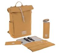 LÄSSIG Zaino fasciatoio Borsa fasciatoio con fasciatoio, attacco per carrozzina, portabiberon Prodotto in modo sostenibile/Rolltop Backpack curry