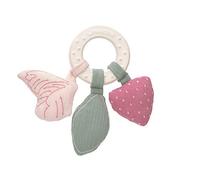 Lässig Pinza ad Anello Mordente in Gomma Naturale e Cotone Organico/Teether Ring Butterfly, Rosa/Verde (Menta)