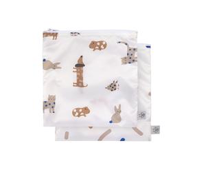 LÄSSIG Reusable Storage Bag Snack Bag 2 Pieces/Snack Bag Little Mateys Royal Blu