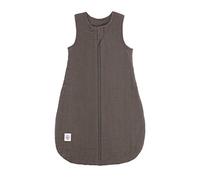 LÄSSIG Sacco nanna estivo per neonati senza maniche in mussola di cotone certificato GOTS unisex/Muslin Sleeping Bag antracite, Dimensione 74/80 7-12 Mesi
