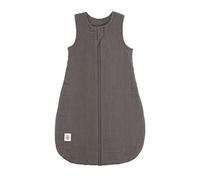 LÄSSIG Sacco nanna estivo per neonati senza maniche in mussola di cotone certificato GOTS unisex/Muslin Sleeping Bag antracite, Dimensione 86/92 13-18 Mesi