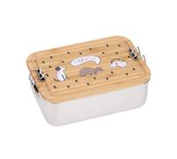 LÄSSIG Scatola di pranzo per bambini in acciaio inossidabile e bambù scatola di colazione scatola di pranzo sostenibile scuola materna/Lunchbox Stainless Steel Bamboo Happy Prints