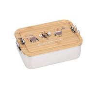 LÄSSIG Scatola di pranzo per bambini in acciaio inossidabile e bambù scatola di colazione scatola di pranzo sostenibile scuola materna/Lunchbox Stainless Steel Bamboo Nature