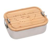 LÄSSIG Scatola di pranzo per bambini in acciaio inossidabile e bambù scatola di colazione scatola di pranzo sostenibile scuola materna/Lunchbox Stainless Steel Bamboo Adventure let's be wild