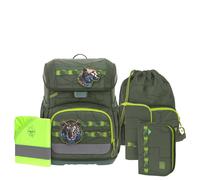 Lässig zaino della scuola copertura antipioggia Light Unique School Set 7 -pezzi Jungle Green verde scuro