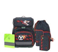 Lässig zaino della scuola copertura antipioggia Light Unique School Set 7 -pezzi Football deep blue blu scuro
