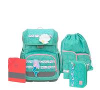 Lässig zaino della scuola copertura antipioggia Light Unique School Set 7 -pezzi Seashell turqouise turchese