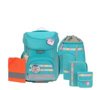 Lässig School Set Slim Unique - Set zaino scolastico 7 pz. (Turquoise)