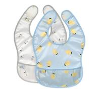 LÄSSIG Set di 2 bavaglini per neonati con chiusura in velcro idrorepellente/Lightweight Bib Happy Fruits Lemon