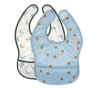 LÄSSIG Set di 2 bavaglini per neonati con chiusura in velcro idrorepellente/Lightweight Bib Happy Rascals Smile
