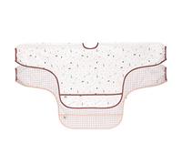 LÄSSIG Set di bavaglini a maniche lunghe (2 pezzi) per allacciare la protezione del ricevitore/Long Sleeve Bib Garden Explorer Snail