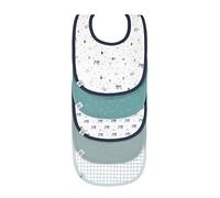 LÄSSIG Set di bavaglini per bambini (5 pezzi) con chiusura a strappo in cotone impermeabile/Value Pack Bib Garden Explorer Tractor