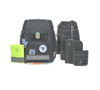LÄSSIG Set di borse per la scuola da 7 pezzi per bambini/School Set Boxy Unique Speckles anthracite
