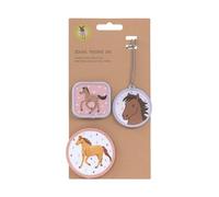 LÄSSIG Set di ciondoli e toppe (3 pezzi) con chiusura a scatto/School Patches Set Horse