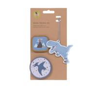 LÄSSIG Set di ciondoli e toppe (3 pezzi) con chiusura a scatto/School Patches Set Dinosaur