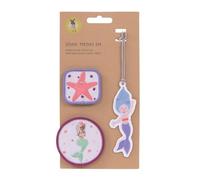 LÄSSIG Set di ciondoli e toppe (3 pezzi) con chiusura a scatto/School Patches Set Mermaid