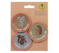 LÄSSIG Set di ciondoli e toppe (3 pezzi) con chiusura a scatto/Patches Nature