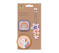 LÄSSIG Set di ciondoli e toppe (3 pezzi) con chiusura a scatto/School Patches Set Unicorn
