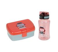 LÄSSIG Set di pranzo e biberon - Set da pranzo con cestino e biberon (460 ml)/Tiny Drivers Fire Engine