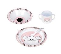 LÄSSIG Set di stoviglie per bambini (piatti, tazze, ciotole, cucchiai) senza melamina, senza BPA, lavabili in lavastoviglie e in microonde/Dish Set PP Little Chums Mouse