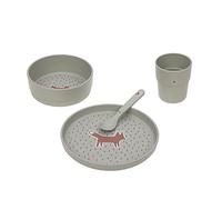 LÄSSIG Set di stoviglie per bambini, piatto ciotola tazza cucchiaio, senza BPA/Dish Set PP/Cellulose Little Forest Fox